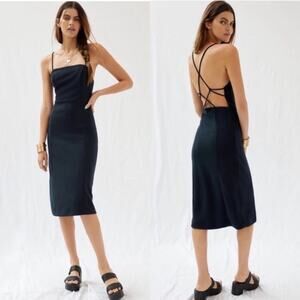By Anthropologie Strappy Open Back Stretch Midi Dress size medium
